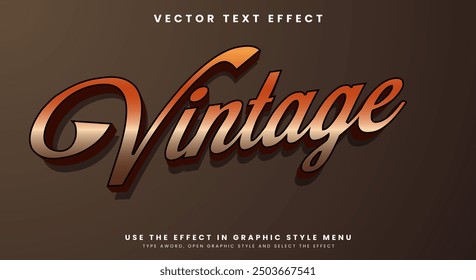 Vintage text effect editable retro text style