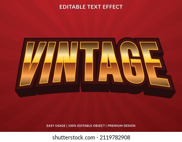 vintage text effect editable template with bold and abstract style use for business background and company brand