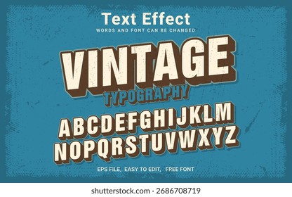 Efecto de texto de Antiguas, efecto de texto editable retro vintage