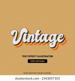 Vintage text effect style. Editable vector