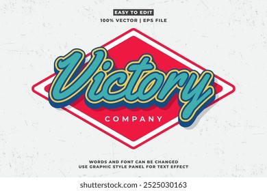 Vintage text effect template with 3d style editable font effect. Retro text effect vector style