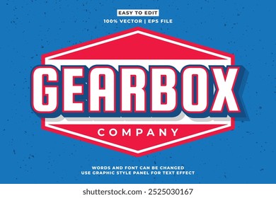 Vintage text effect template with 3d style editable font effect. Retro text effect vector style