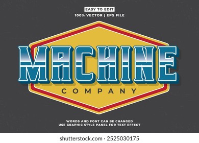 Vintage text effect template with 3d style editable font effect. Retro text effect vector style