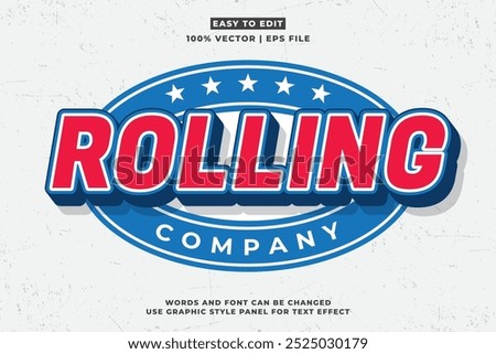 Vintage text effect template with 3d style editable font effect. Retro text effect vector style