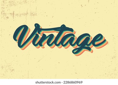 Vintage text effect template with abstract style use for business brand and company logo, Vintage 60s, 70s, 80s