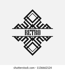 Vintage text frame in art deco style