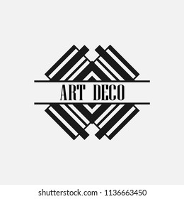 Vintage text frame in art deco style