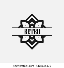 Vintage text frame in art deco style