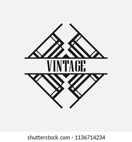 Vintage text frame in art deco style