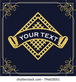 Vintage Text Label Vector Template Design