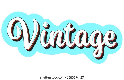 Vintage text word typography style illustration