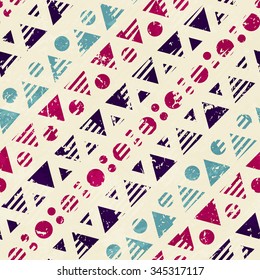 Vintage textile geometric. Seamless pattern.