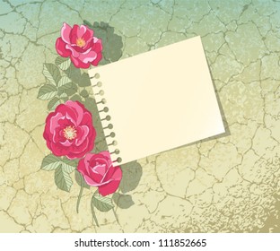 Vintage texture with roses