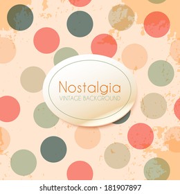 Vintage textured background with oval frame. Vector illustration