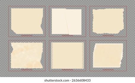 Vintage Textured Paper, torn paper. Vector Isolated Illustration