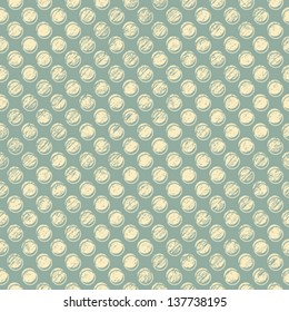 Vintage textured polka dot background. Seamless pattern. Vector.