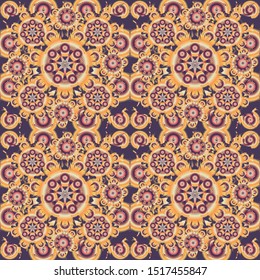 Vintage textures. Decorative background for cards, invitations, web design in beige, yellow and purple colors. Vector seamless geometrical patterns. Retro digital paper.