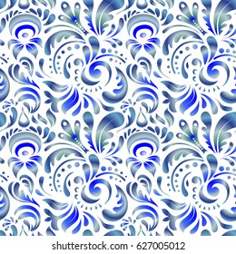 Vintage textures. Vector seamless geometrical patterns. Retro digital paper. Decorative background for cards, invitations, web design in blue colors.