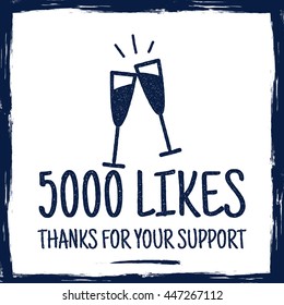 Vintage Thank you badges. Social media Followers label and likes sticker. Handwriting lettering - thanks for your support. Hipster stamp design. Vector rubber design banner, isolated