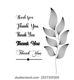 Vintage Thank You Decorative Typographic Text Design