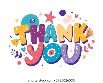 Vintage Thank You Script Text Art