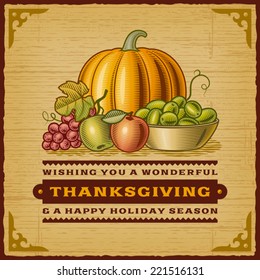 Vintage Thanksgiving Card. Fully editable EPS10 vector.