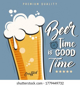 Tema vintage Tipografía de Cerveza Decoración de arte en la pared 