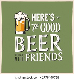 Vintage theme Beer Typography Poster art wall decor 