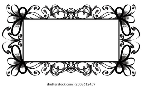 Vintage theme classic frame design with transparent background. Perfect for invitation cards, envelopes, photo frames, backgrounds and wallpapers