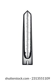 vintage thermometer tool icon isolated