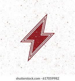 vintage thunder symbol. grunge