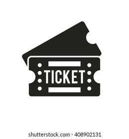 Vintage ticket. Ticket flat icon. Black and white ticket isolated on white background