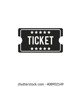Vintage ticket. Ticket flat icon. Black and white ticket isolated on white background