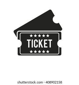Vintage ticket. Ticket flat icon. Black and white ticket isolated on white background