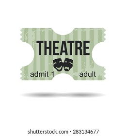 Vintage ticket on white background