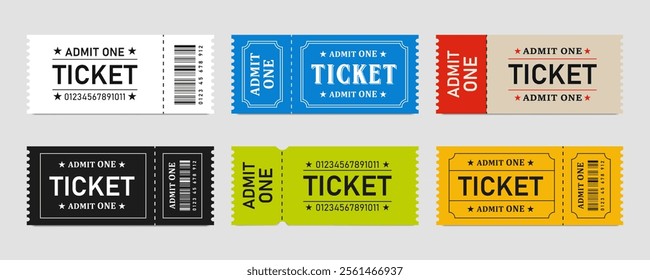 Vintage ticket and pass card vector illustration.