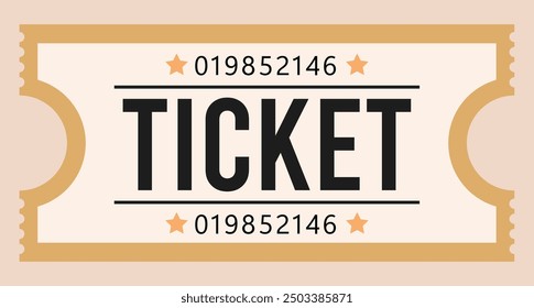 Vintage ticket simple template for cinema, entertainment and mỏe