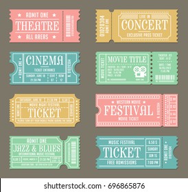 Vintage Ticket Template Set for Event