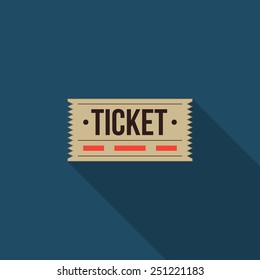 Vintage ticket vector flat icon