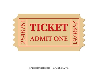 Vektorsymbol für Vintage-Tickets. Einen Gutscheineingang zulassen