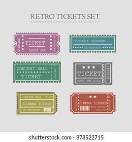 Vintage tickets. vector illustration. 