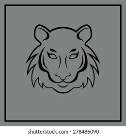 Vintage tiger head emblem. Vector illustration