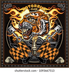 vintage tiger motorcycle label