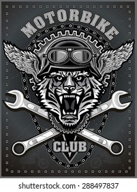 vintage tiger motorcycle label