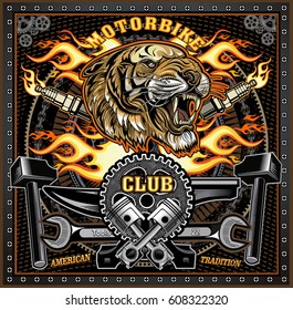 vintage tiger motorcycle label