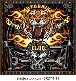 vintage tiger motorcycle label