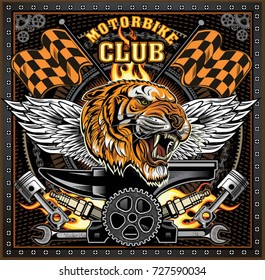 vintage tiger motorcycle label