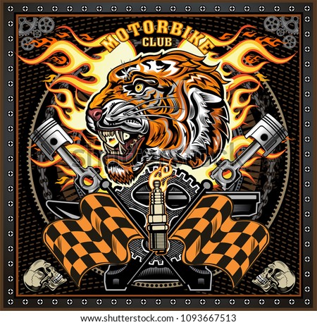 vintage tiger motorcycle label