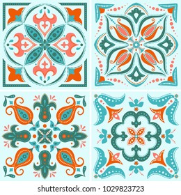 Vintage tile design, vector seamless pattern