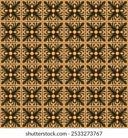 Padrão sem emenda do azulejo vintage com combinação de cor marrom. Talavera design padrão